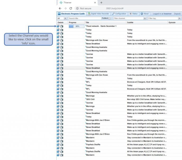 How to configure TVheadend server – Dirty Optics