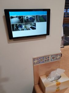 tablet mounted on wall
